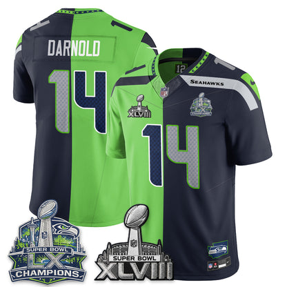 Seattle Seahawks S.Bowl Champs Split Edition Vapor Jersey - Stitch