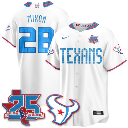 Houston Texans 2026 Rivalries Baseball Vapor Jersey - Stitched