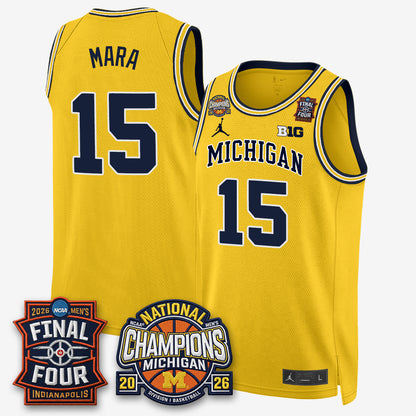 MICH Basketball National Champions Big Text Limited Vapor Jersey - All Stitched