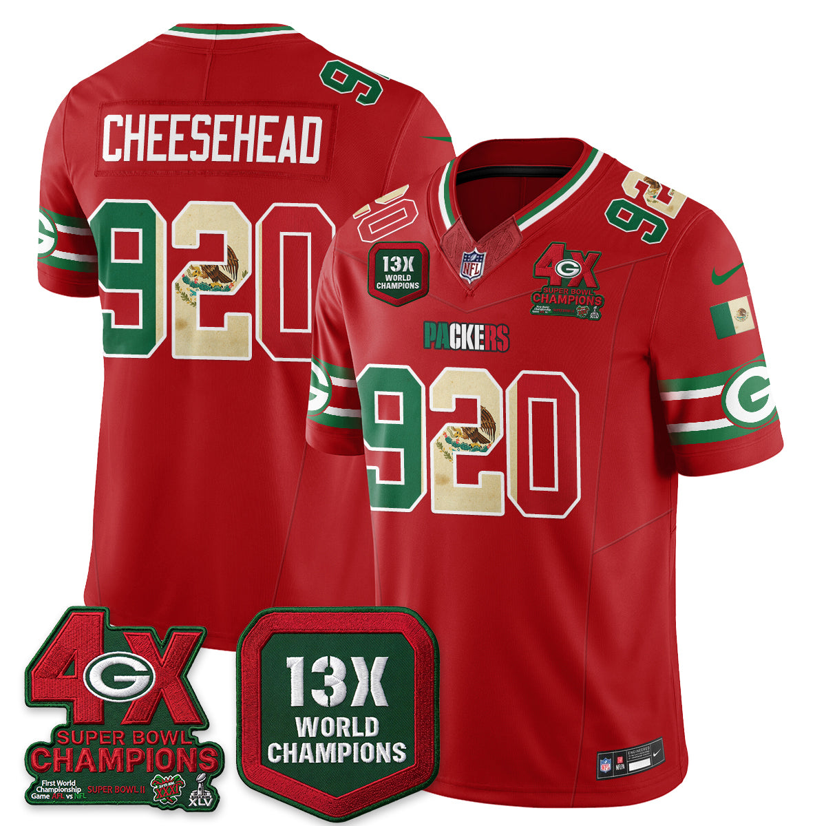 Green Bay Packers Mexico Edition Vapor Jersey - Stitched