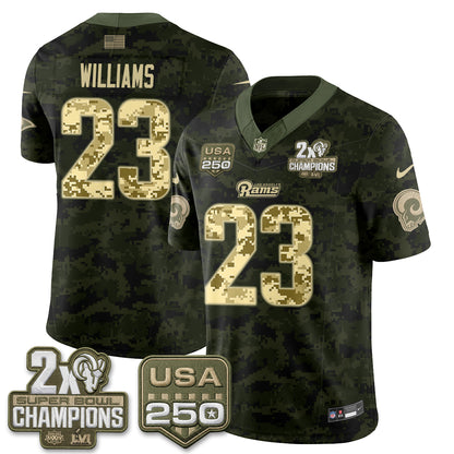 Los Angeles Rams 2026 Salute To Service Vapor Jersey - All Stitched