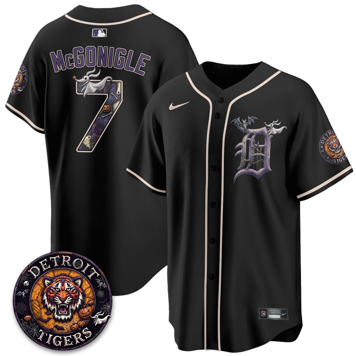 Detroit Tigers Nightmare Edition Vapor Limited Jersey - Stitched