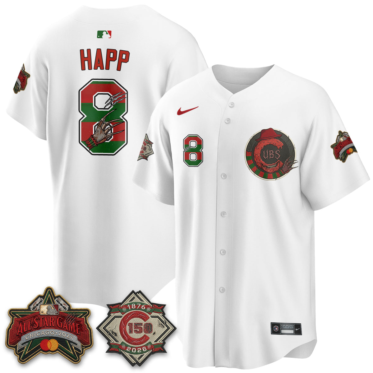 Chicago Cubs A Nightmare on Wrigley Field Edition Vapor Jersey - Stitched