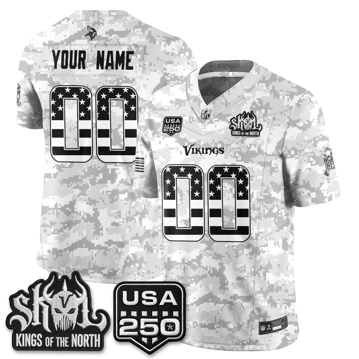 MIN 2026 Salute to Service Edition Vapor Custom Jersey - Stitched