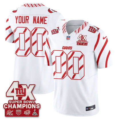 New York Giants  Xmas Edition Vapor Custom Jersey - Stitched
