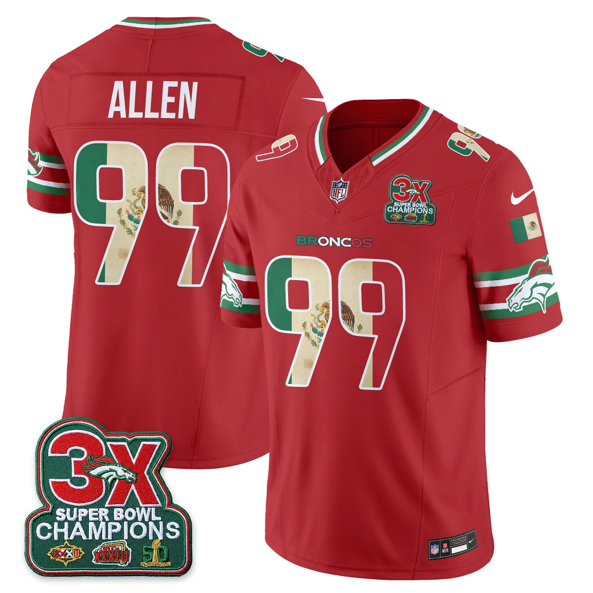 Denver Broncos Mexico Edition Vapor Jersey - Stitched
