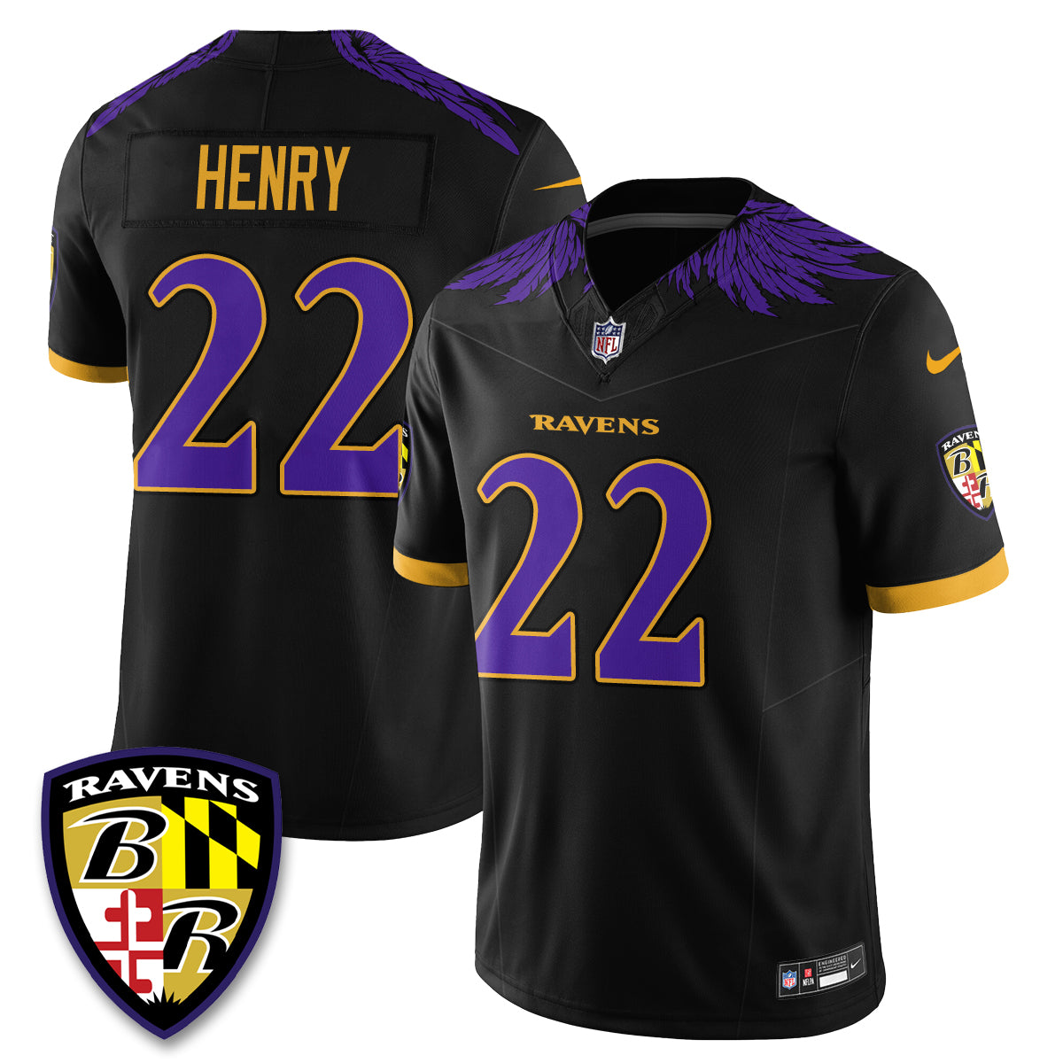 Baltimore Ravens Halloween Edition Vapor Jersey - Stitched