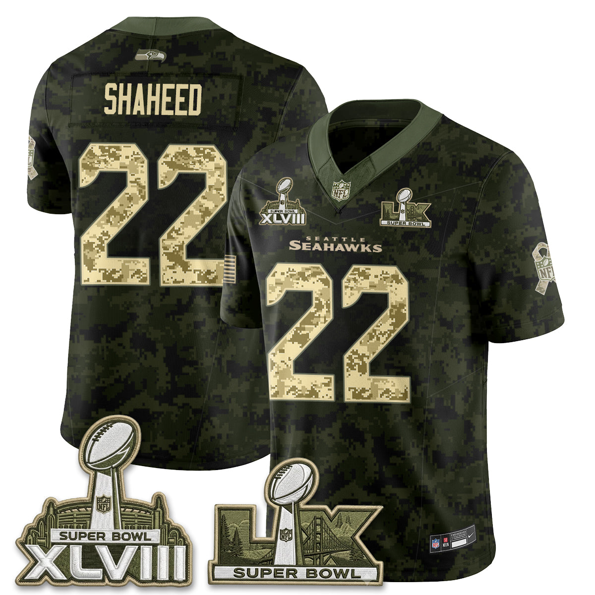 Seattle Seahawks 2026 Salute to Service Edition Vapor Jersey V2- Stitched