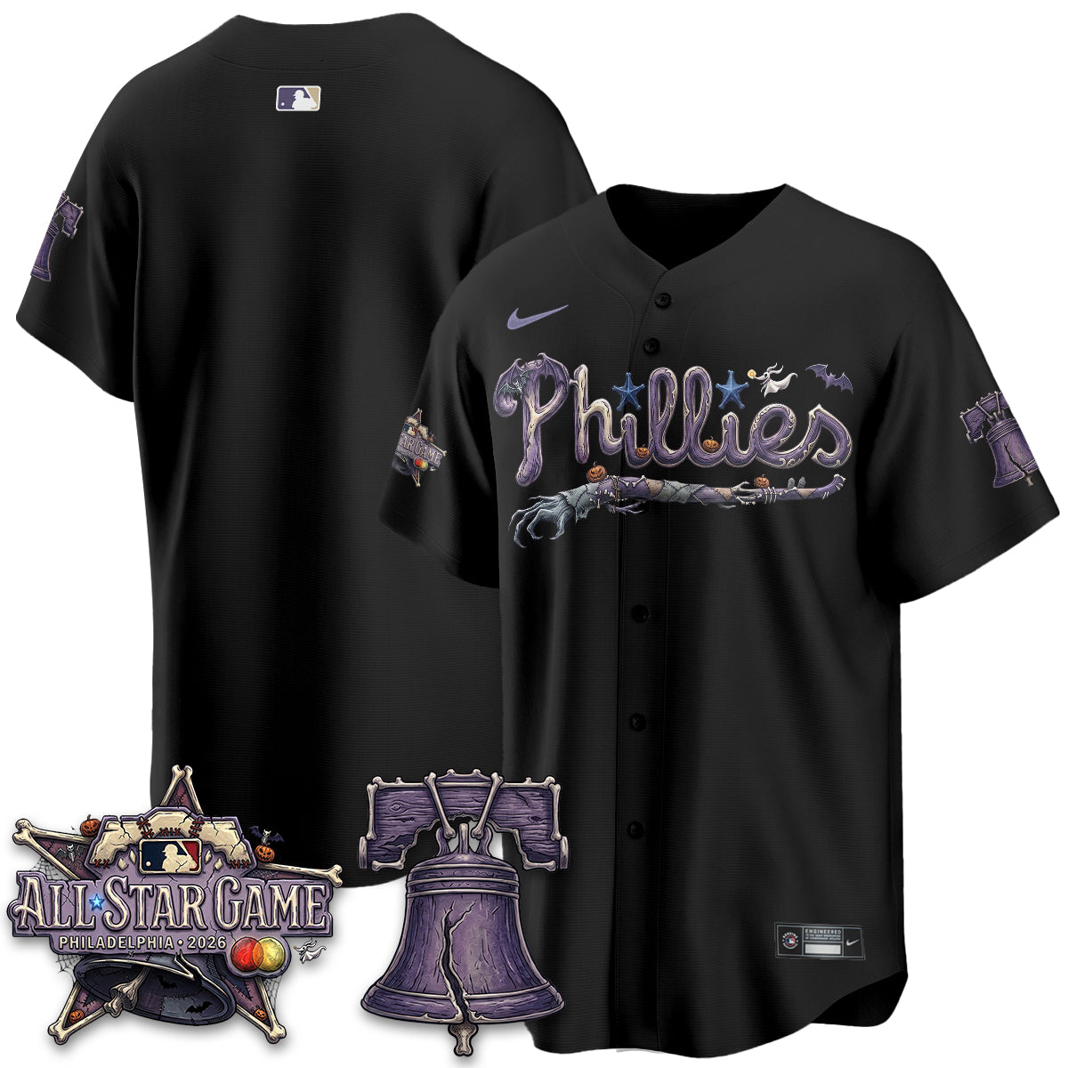 Philadelphia Phillies Nightmare Edition Vapor Jersey - Printed