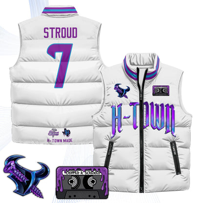 HOU "Screwcity" Puffer Vest - Printed