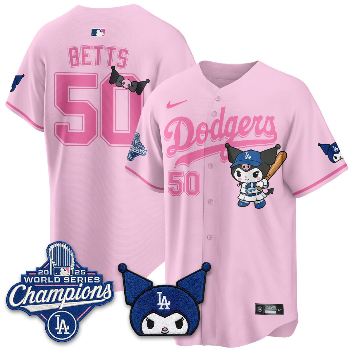 Los Angeles Dodgers Kuromi Edition Vapor Jersey - Stitched