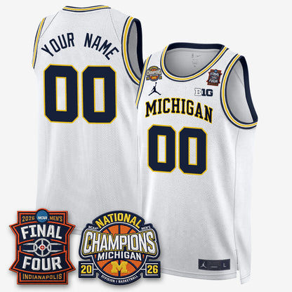 MICH Basketball National Champions Big Text Limited Vapor Custom Jersey - All Stitched