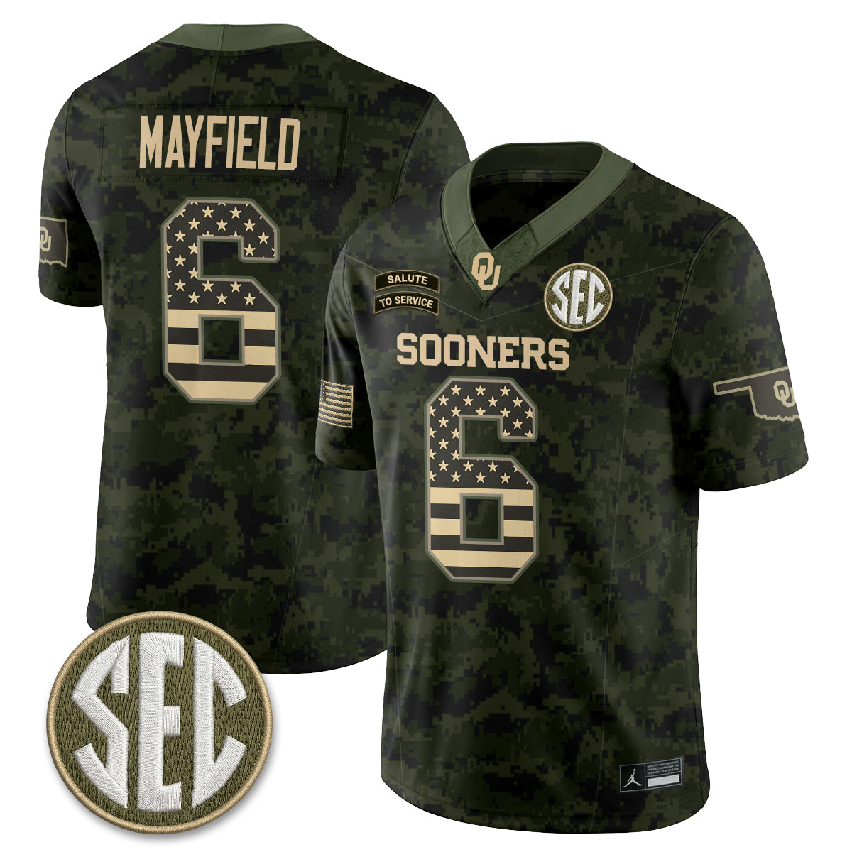 Oklahoma Sooners 2026 Salute to Service Vapor Jersey - Stitched
