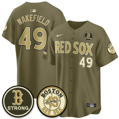 BOS New Era Olive 2026 Armed Forces Day Jersey - All Stitched