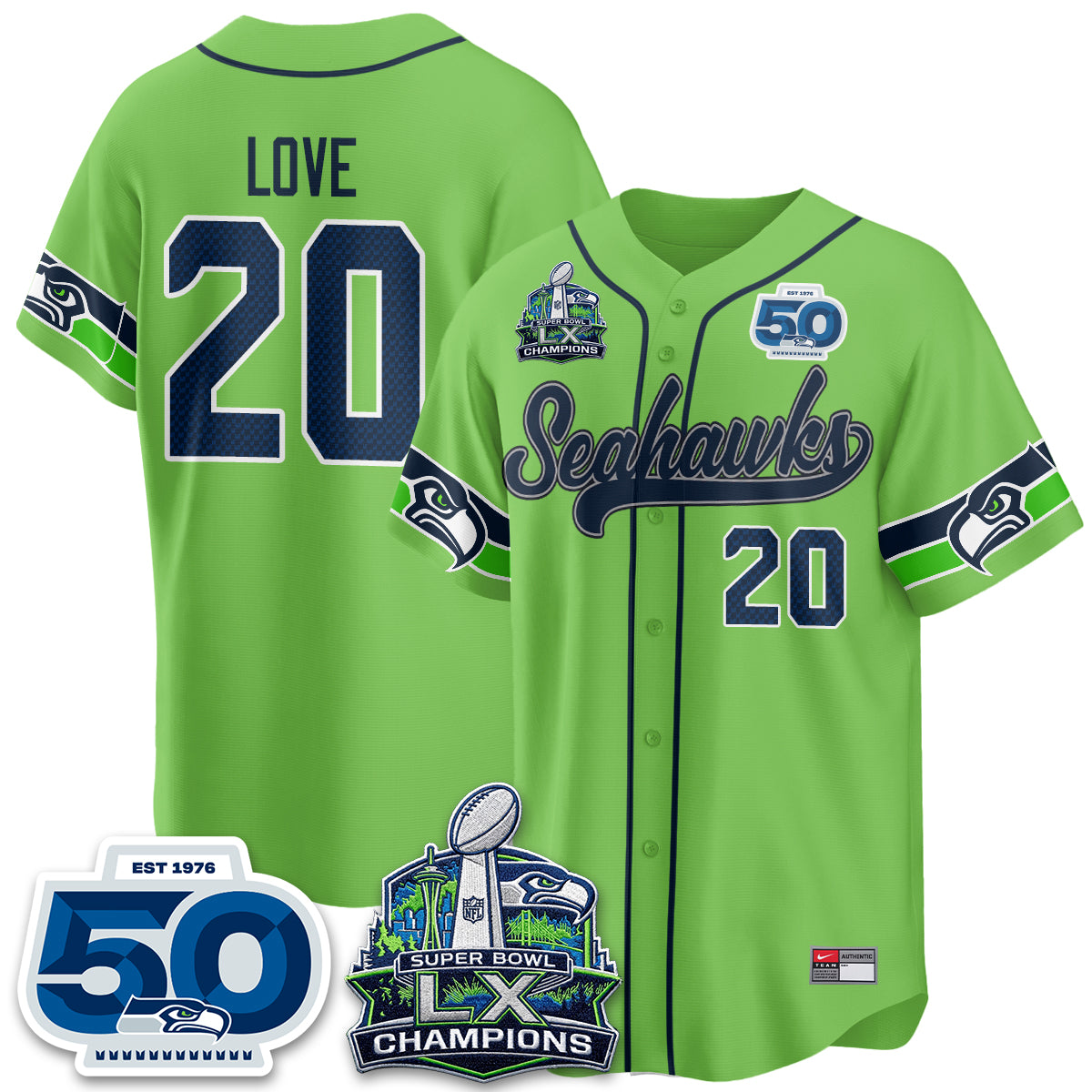SEA SB LX Champs Vapor Baseball Jersey - Stitch