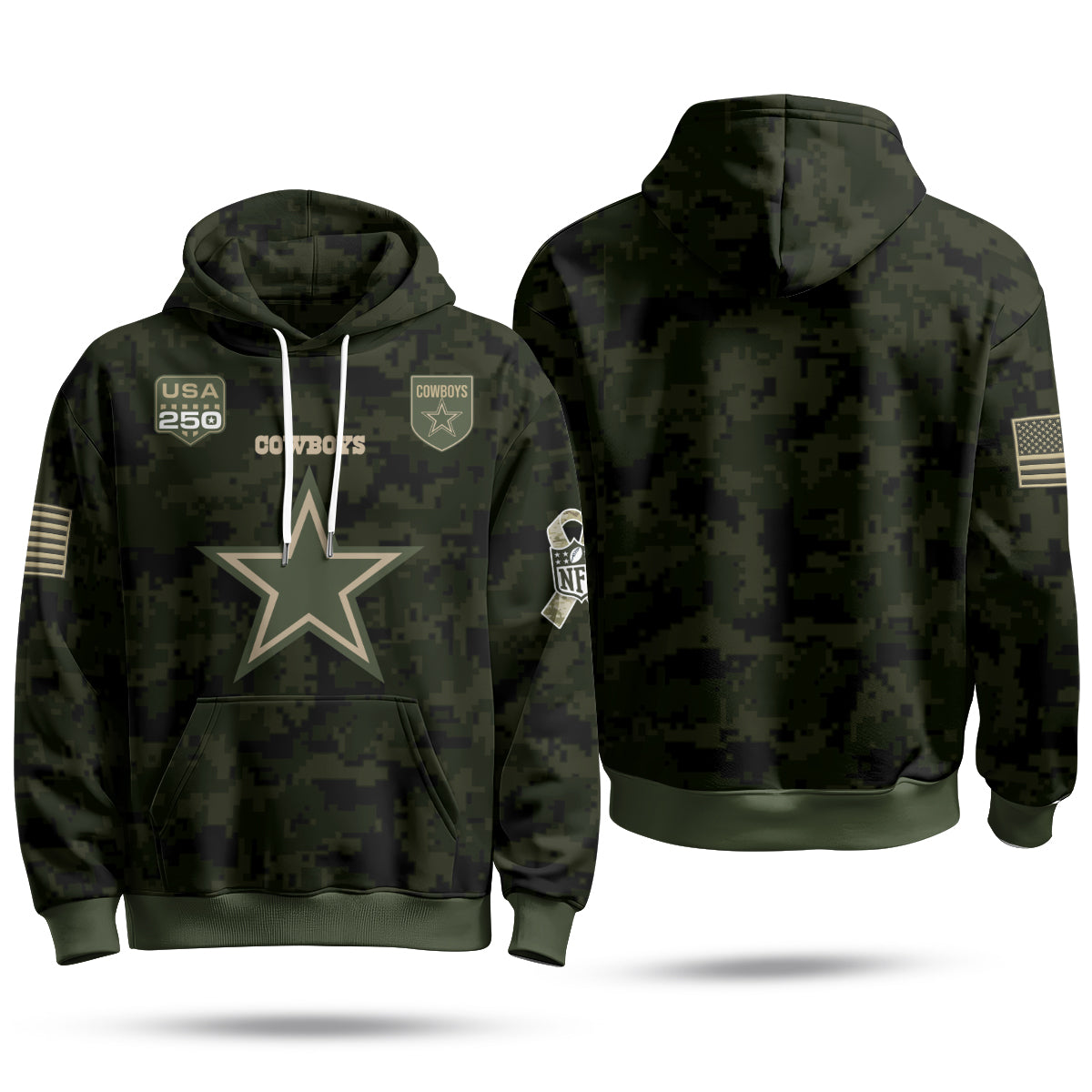 DAL 2026 Salute To Service Edition Pullover Hoodie - Printed