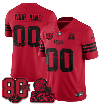 San Francisco 49ers Slasher Edition Vapor Custom Jersey - Stitched
