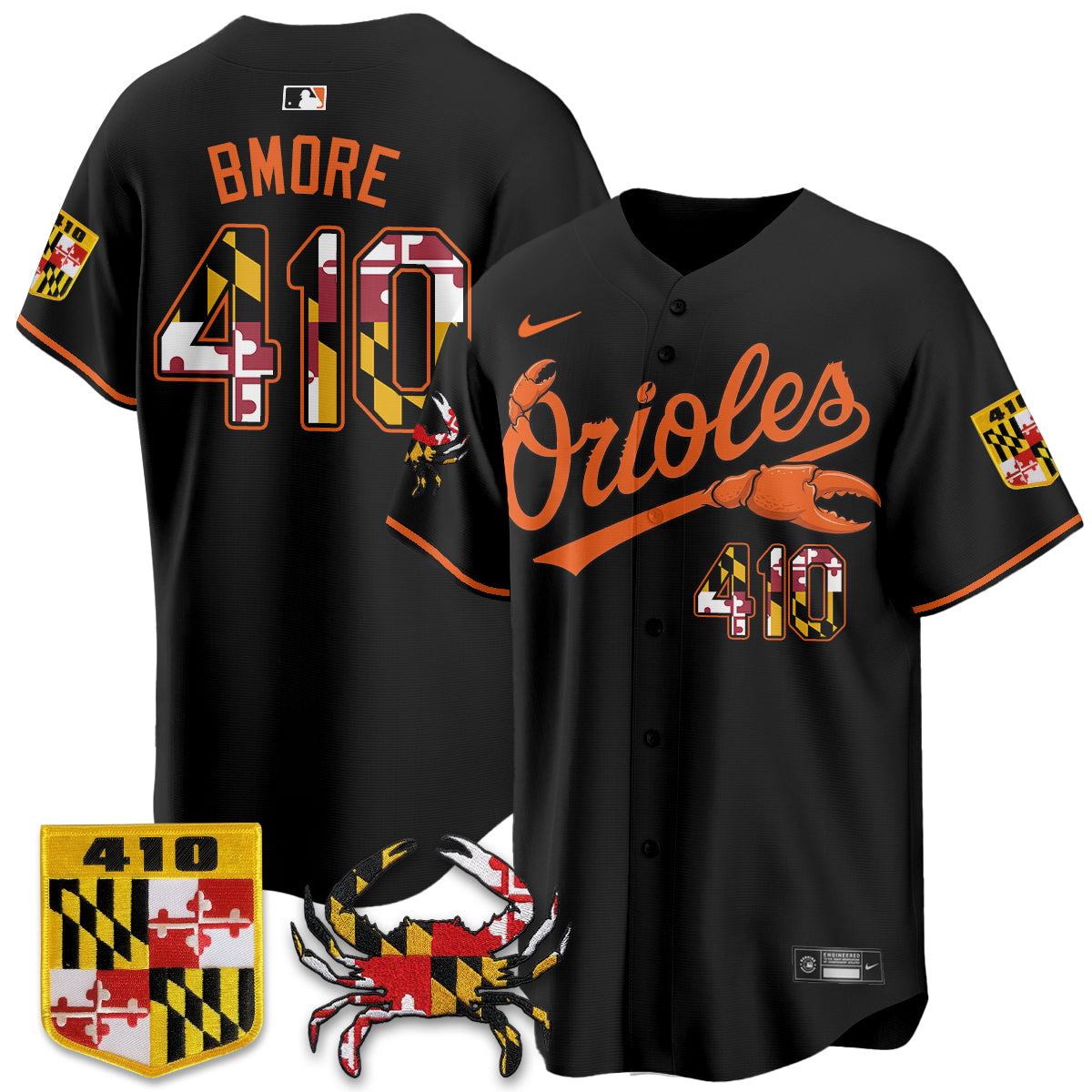Baltimore Orioles Crab x Maryland Vapor Limited Jersey - Stitched