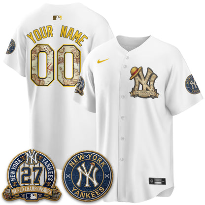 New York Yankees x OP Japanese Cartoon Limited Custom Jersey -  Stitched