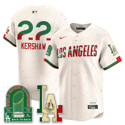 Los Angeles Dodgers Mexico Style Vapor Jersey- Stitched