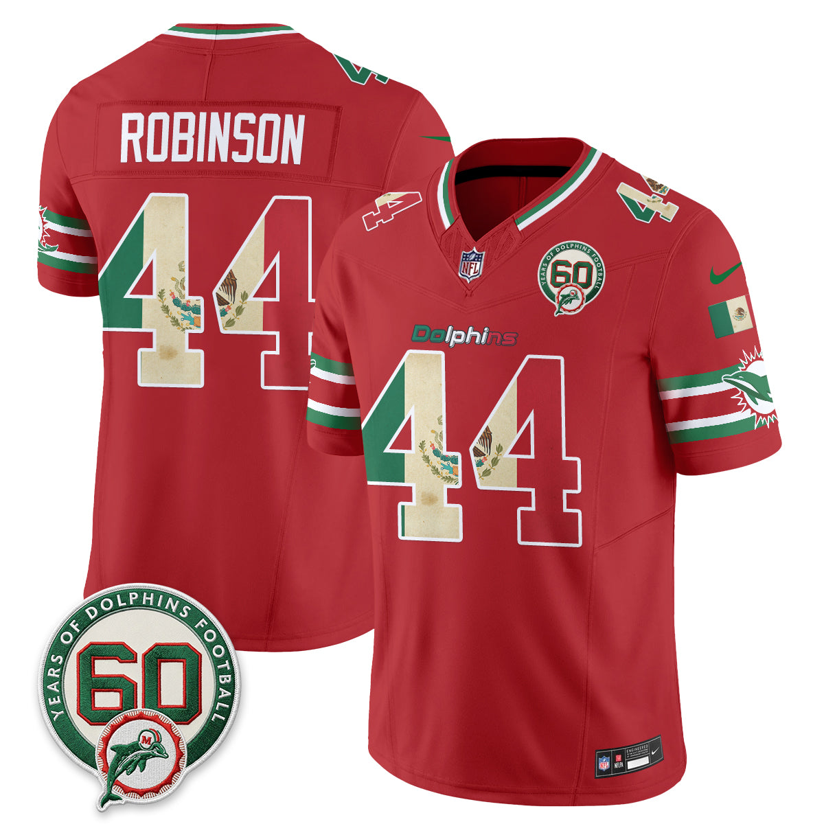 Miami Dolphins Mexico Edition Vapor Jersey - Stitched