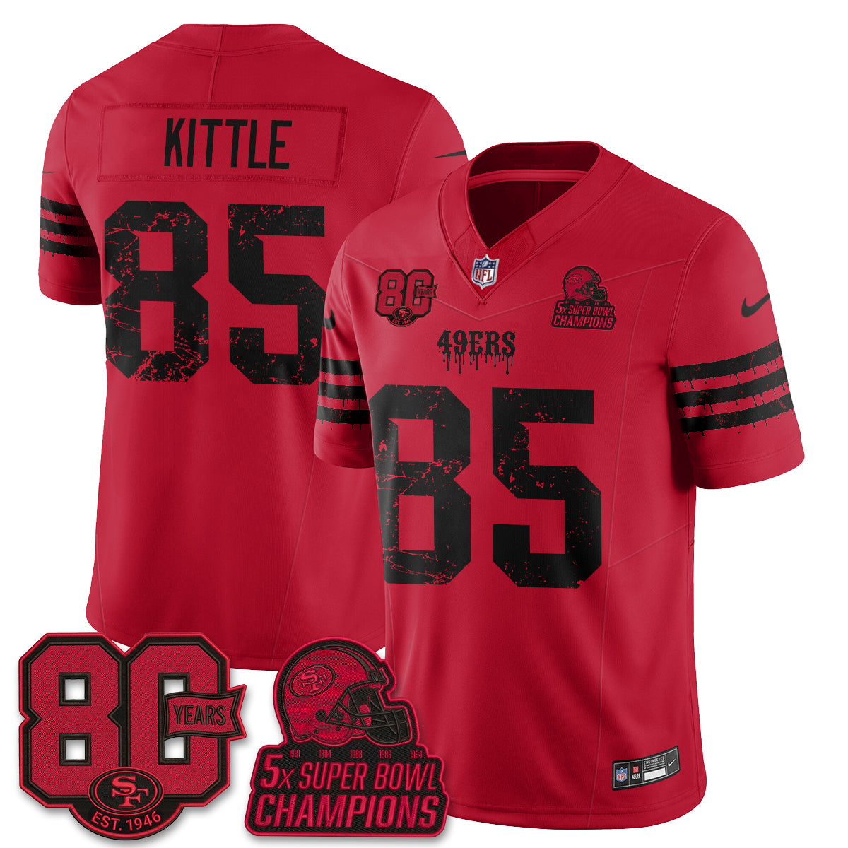 San Francisco 49ers Slasher Edition Vapor Jersey - Stitched