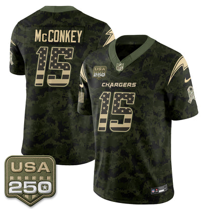 Los Angeles Chargers 2026 Salute to Service Vapor Jersey - Stitched