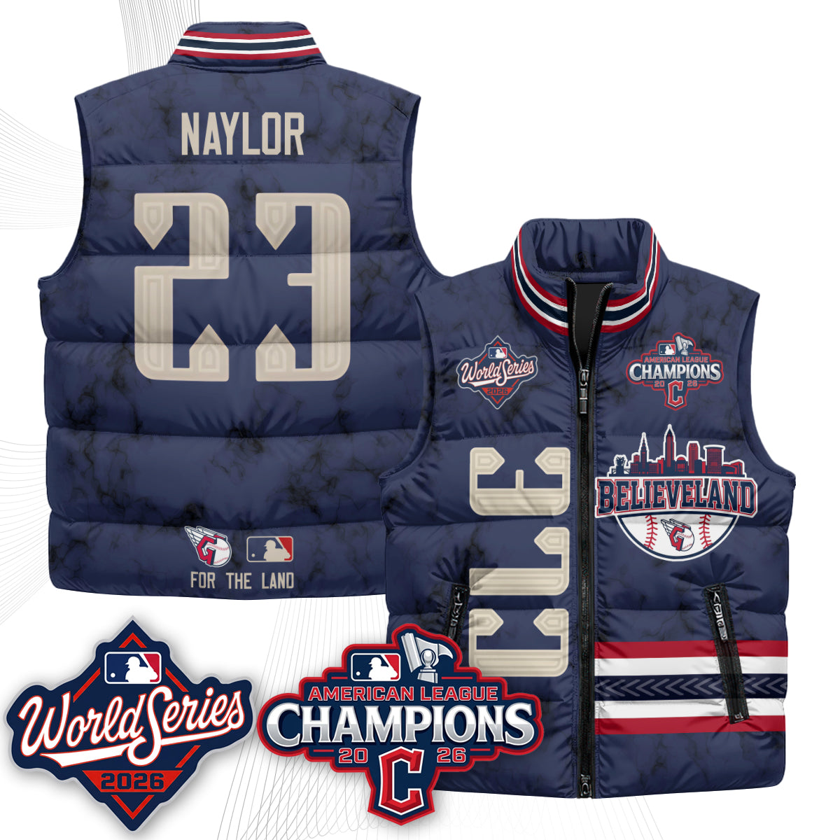 CLE 2026 AL Champions Puffer Vest - Printed