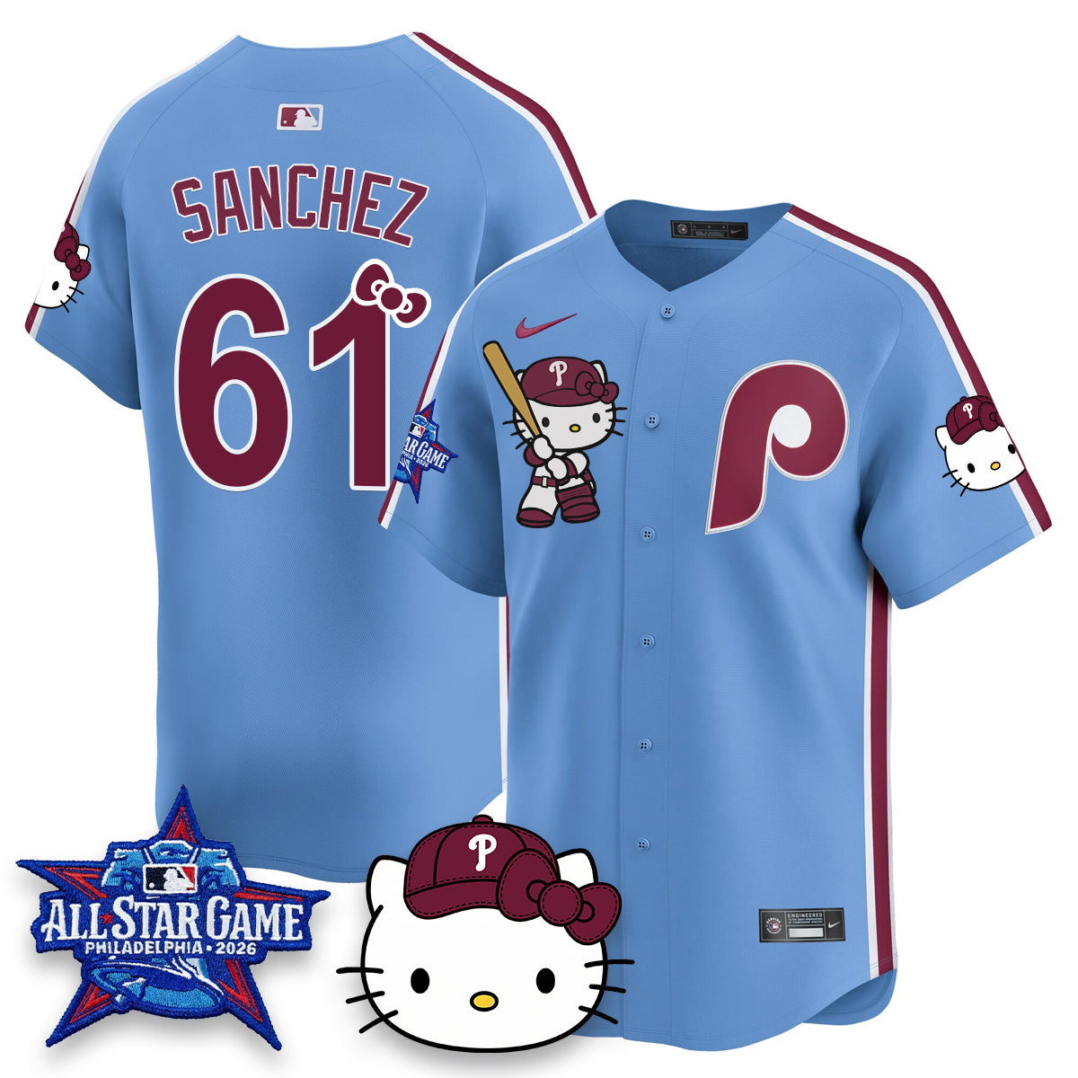 Philadelphia Phillies x Meow Kitty Vapor Limited Jersey V2- Stitched