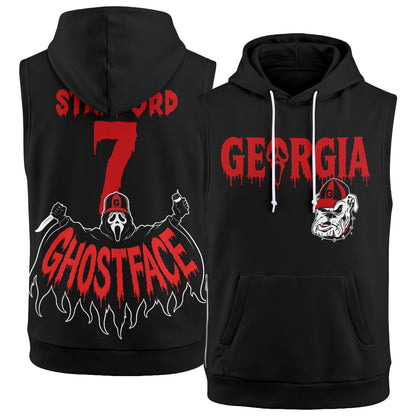 GB x The Ghost Mask Edition Sleeveless Hoodie Tank Top - Printed