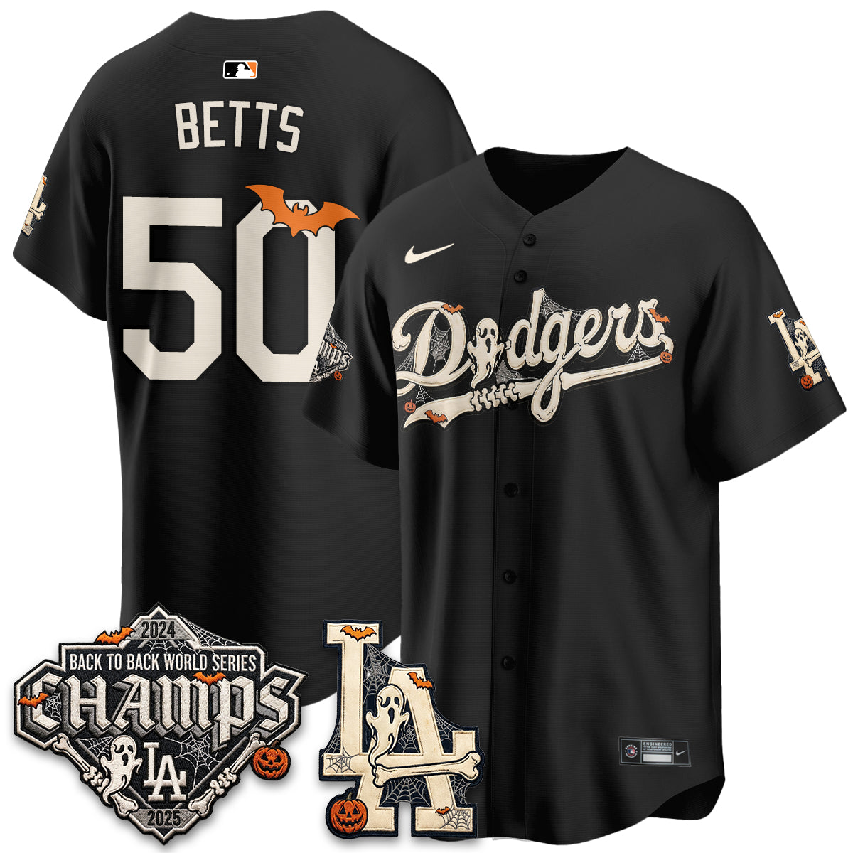 Los Angeles Dodgers Halloween 2026 Vapor Jersey - Stitched