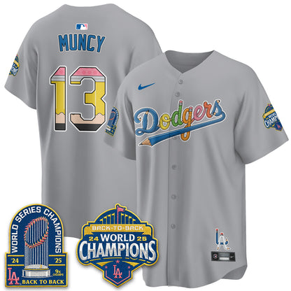 Los Angeles Dodgers x Back to School Style Vapor Jersey - Stitched