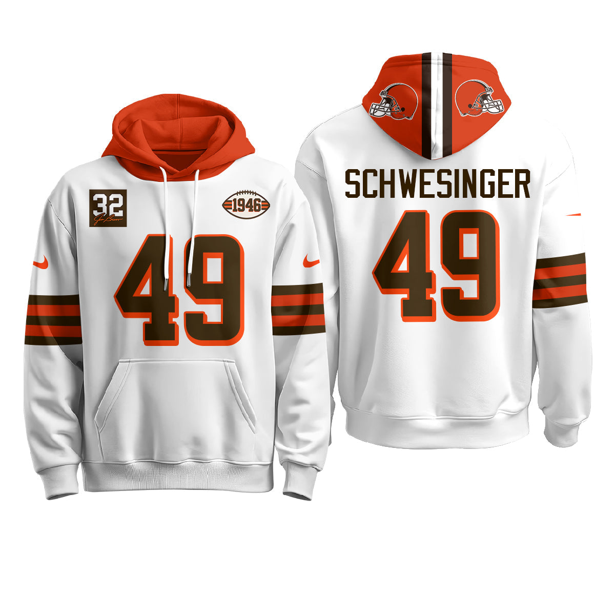 CLE 1946 Anniversary Patch Fleece Hoodie - Printed