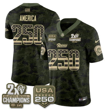 Los Angeles Rams 2026 Salute To Service Vapor Jersey - All Stitched