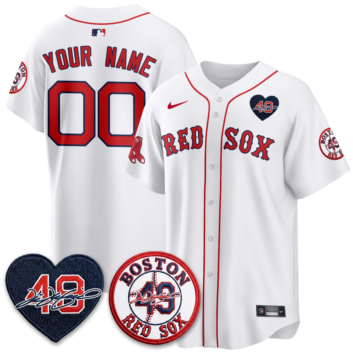 BOS Tim Wakefield Memorial Patch Vaper Premier Limited Custom Jersey - All Stitched