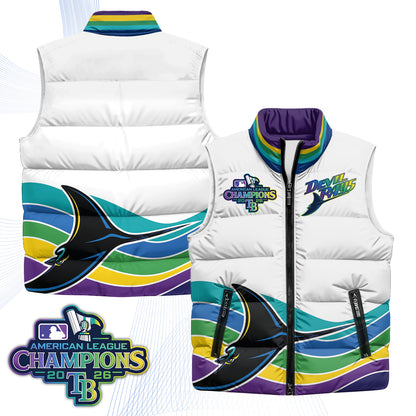 Tampa Bay Rays 2026 AL Champions Limited Puffer Vest - Printed