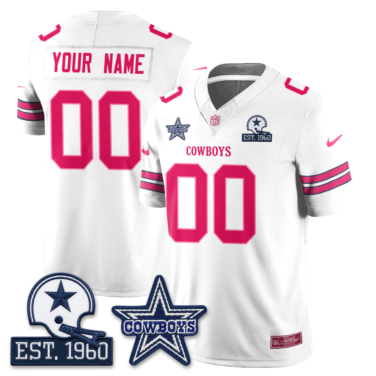 DAL Breast Cancer Awareness Edition Vapor Custom Jersey - Stitched