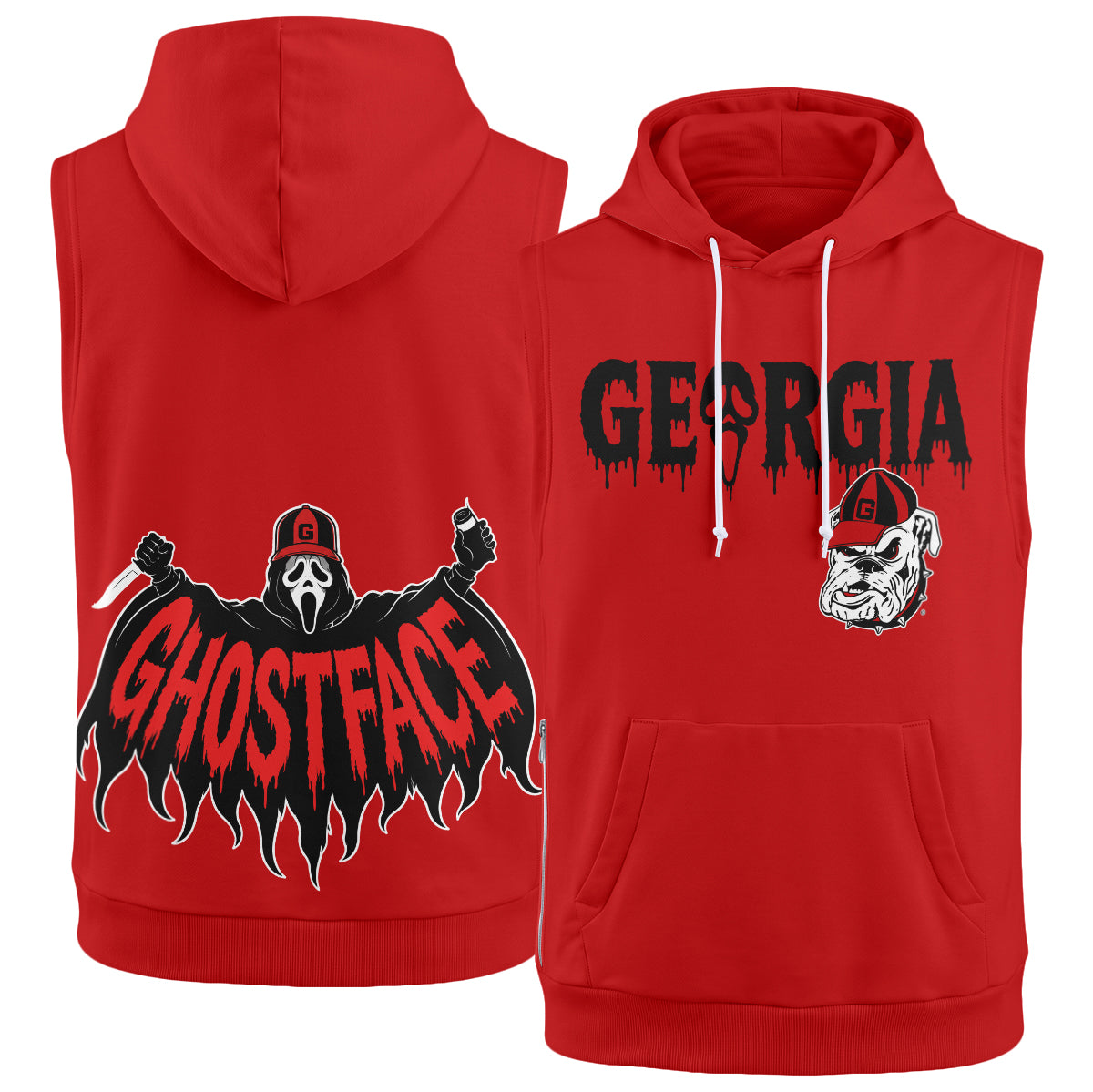 GB x The Ghost Mask Edition Sleeveless Hoodie Tank Top - Printed