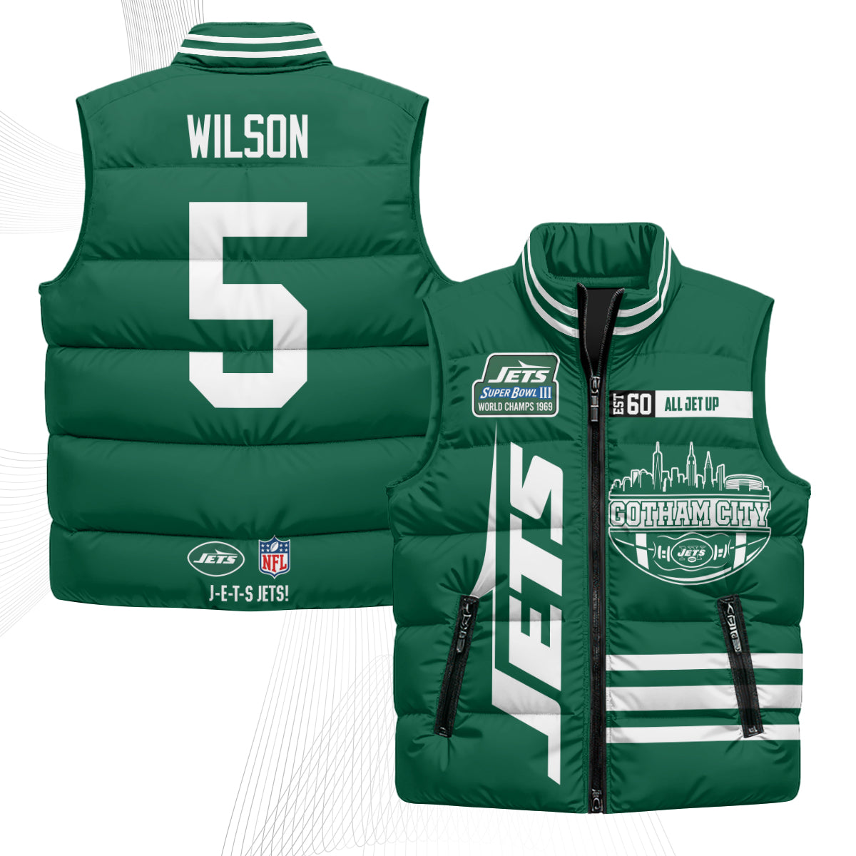 NYJ Gotham City Puffer Vest - Printed