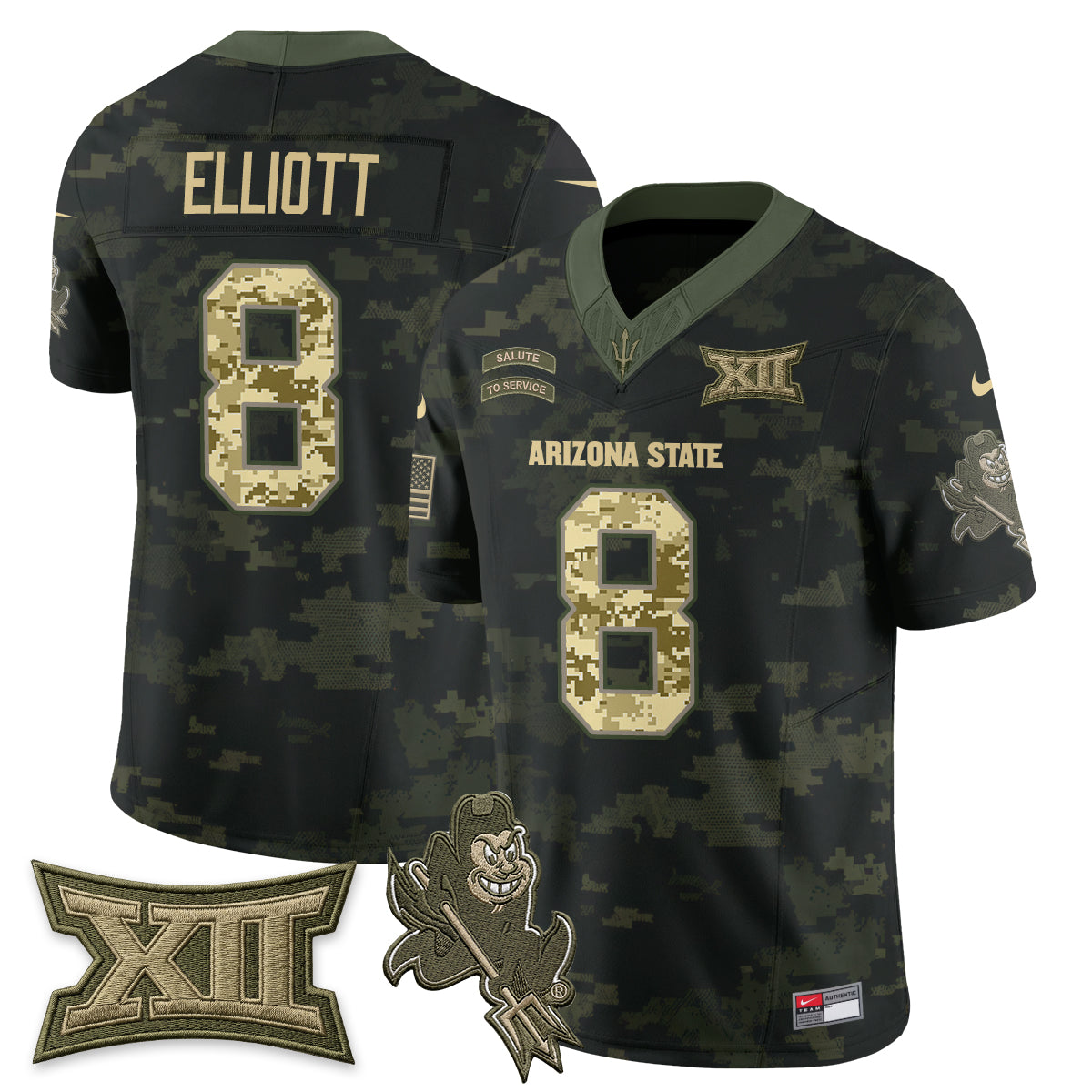 Arizona State Sun Devils 2026 Salute to Service Vapor Jersey - Stitched