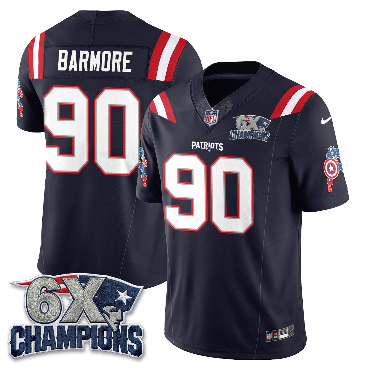 New England Patriots x Vibranium Shield Edition Vapor Jersey V2 - Stitched