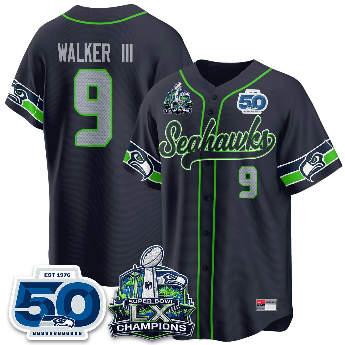 SEA SB LX Champs Vapor Baseball Jersey - Stitch