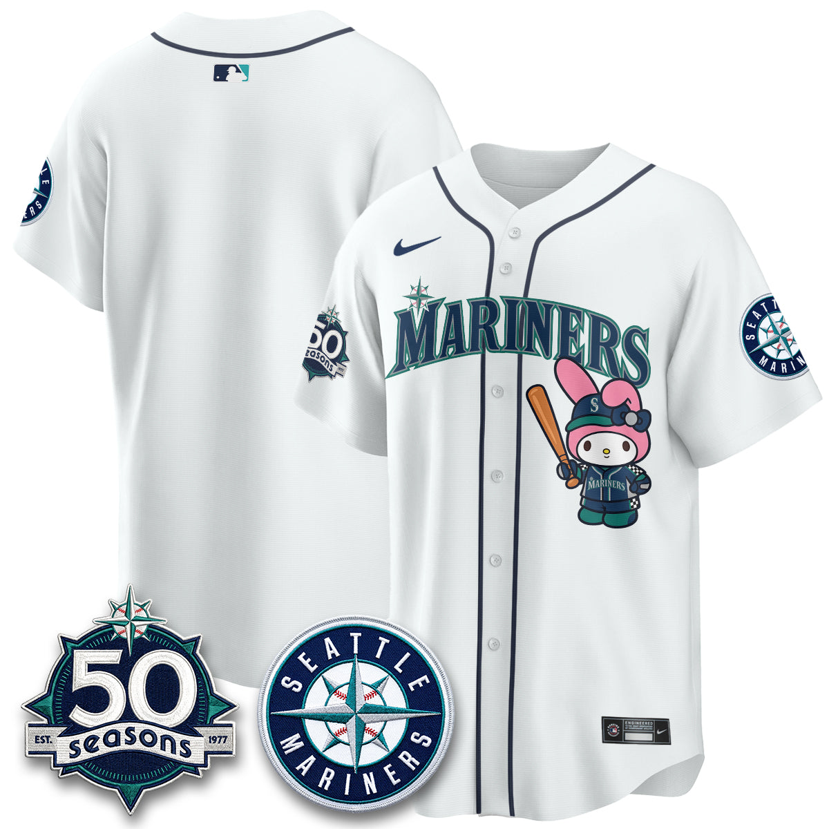 Seattle Mariners x  Pink Sanrio Friend Vapor Jersey - Stitched