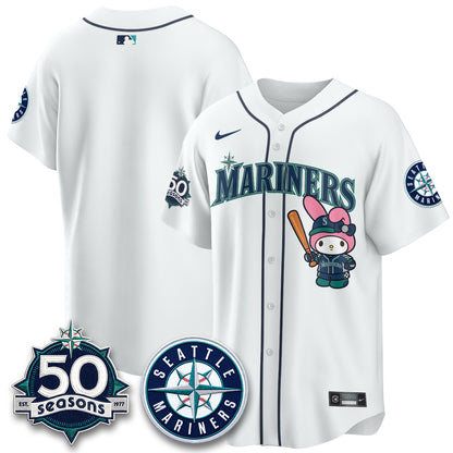 Seattle Mariners x  Pink Sanrio Friend Vapor Jersey - Stitched