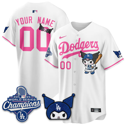 Los Angeles Dodgers Kuromi Edition Vapor Custom Jersey - Stitched