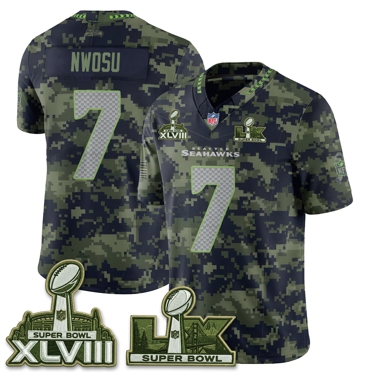 Seattle Seahawks 2026 Salute to Service Edition Vapor Jersey V2- Stitched