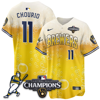 Milwaukee Brewers 2026 NL Division Champs Vapor Jersey V2- Stitched