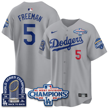 Los Angeles Dodgers 2026 NL West Champs Vapor Jersey- Stitched