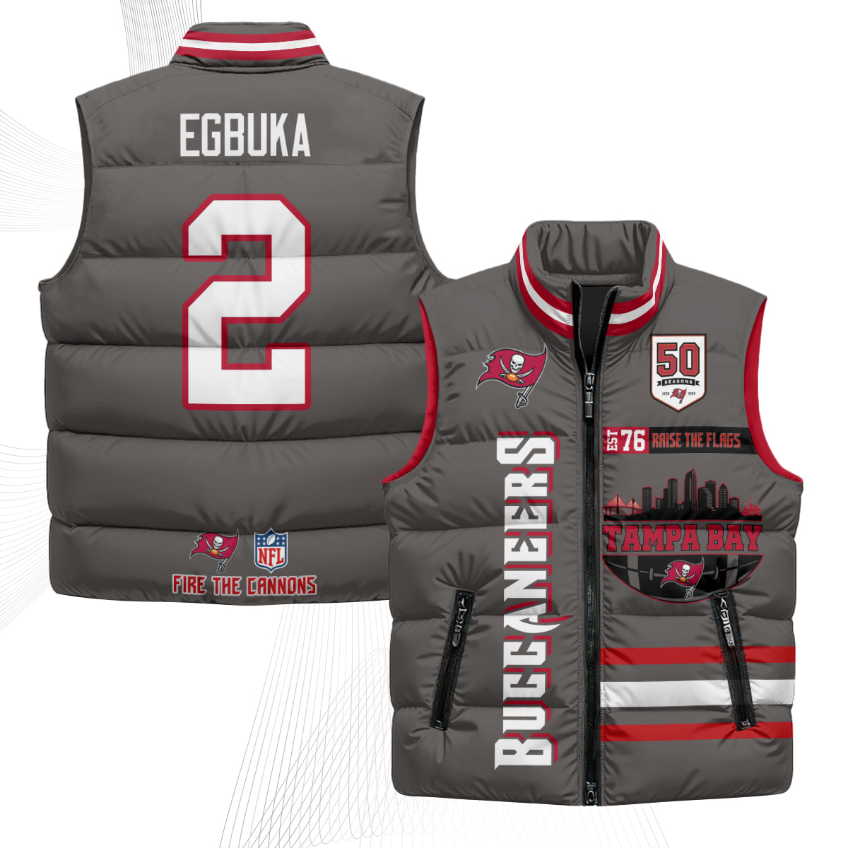 TB "Raise the Flags" Puffer Vest - Printed