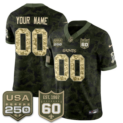 New Orleans Saints 2026 Salute to Service Vapor Custom Jersey - Stitched